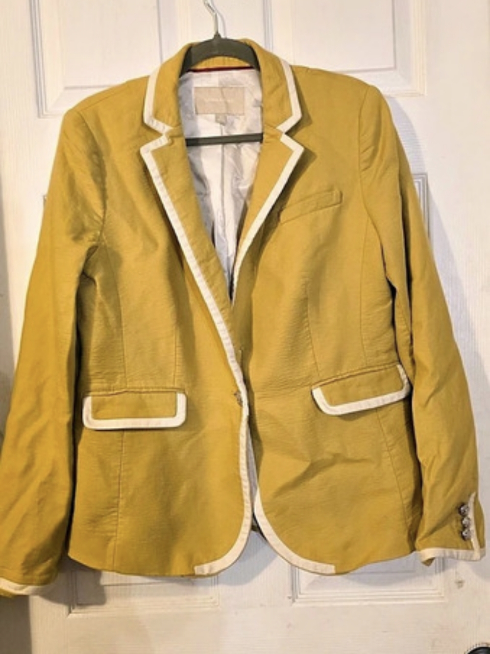 Banana Republic Citron Notch Collar Single Breasted Knit Blazer Knit Blazer